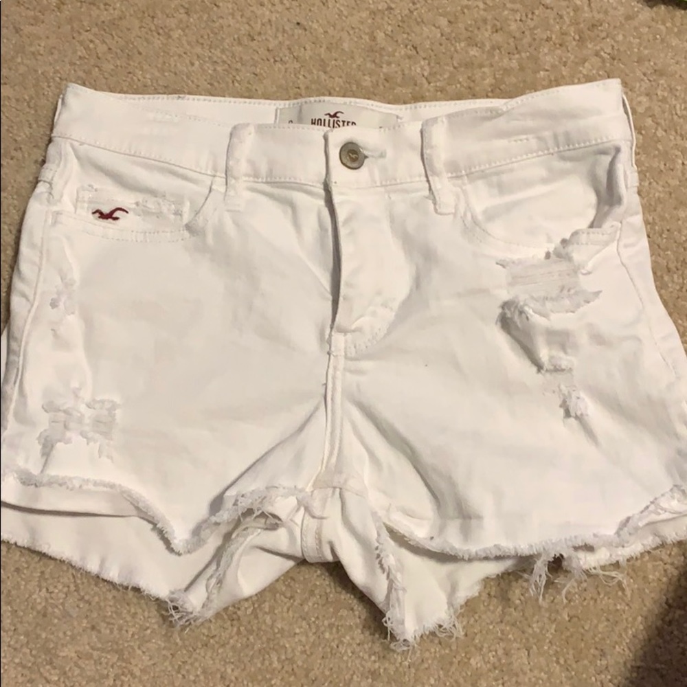 Hollister white jean shorts